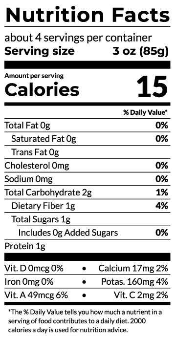 nutrition information